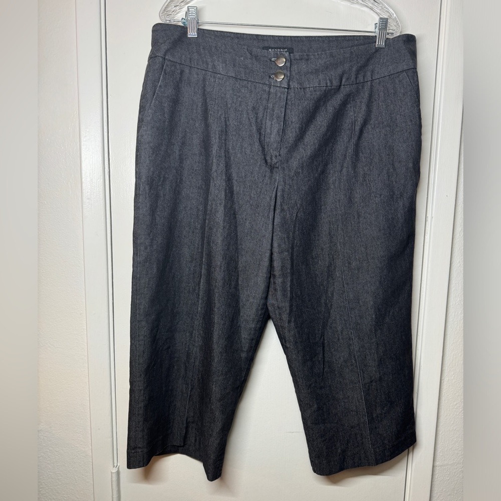 Sandro Paris Black Jean Zipper Fly Capri Pants Size 18W